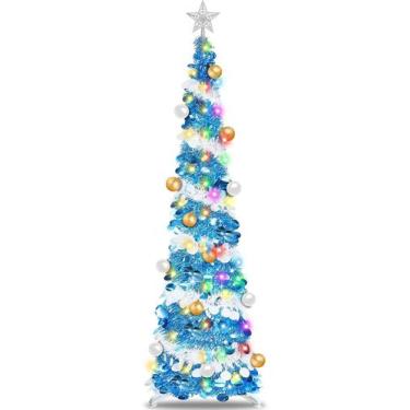 Imagem de Árvore de Natal TURNMEON de 1,8m (6 pés) - Luzes Brancas Quentes e Mul