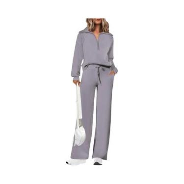 Imagem de Conjunto Esportivo Feminino De Duas Peças Com Caimento Solto: Moletom 
