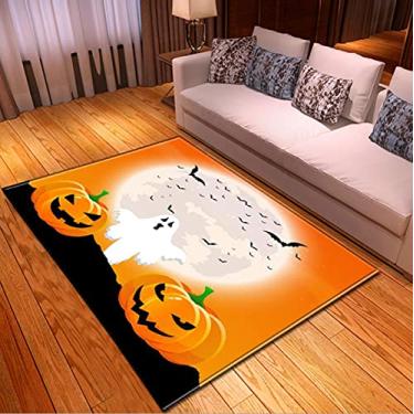 Imagem de Tapete de área para quarto e sala de estar - Trick Or Treat 3D ilusão de Halloween estilo quadrado contemporâneo tapete confortável tapete de berçário tapete de decoração de casa - Halloween 4 160 x 120 cm/63 x 48