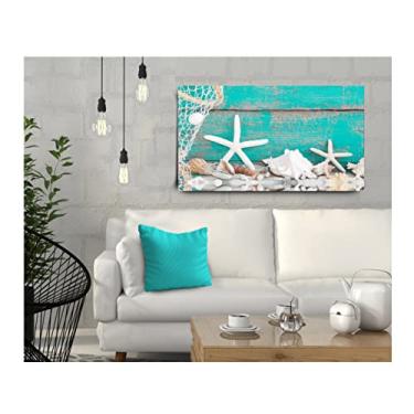 Imagem de Quadro Nautico Estrela Tifani Conchas Mar casa de Praia 55x100