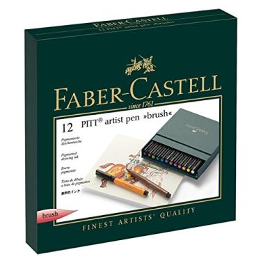 Imagem de Conjunto de 12 canetas de pincel para presente Faber-Castell Pitt Brush