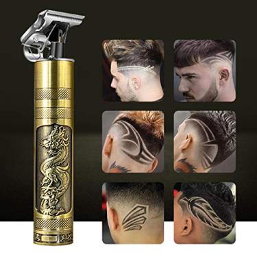 Imagem de Aparador de cabelo elétrico Pro Li para homem, aparador de cabelo elétrico Pro Li, lâmina em T recarregável sem fio para homens Barbeador de barba com detalhes sem lacunas (dourado)