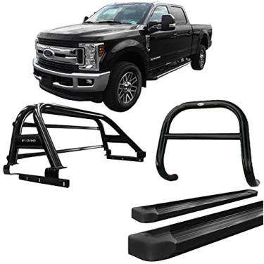 Imagem de Kit quebra mato+Estribo Plat+Sant Antonio F250 C Duplo PRETO