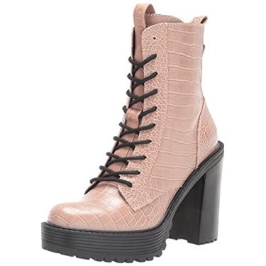 Imagem de GUESS Bota feminina de cano curto Kaniela, Crocodilo acastanhado, 9.5