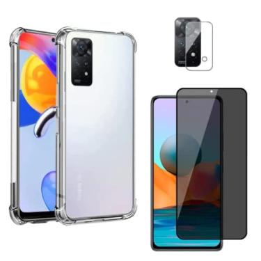 Imagem de Kit Capa Capinha, Película 3D Privacidade, Película de Câmera 3D para Redmi Note 11 Pro 5G - (C7COMPANY)