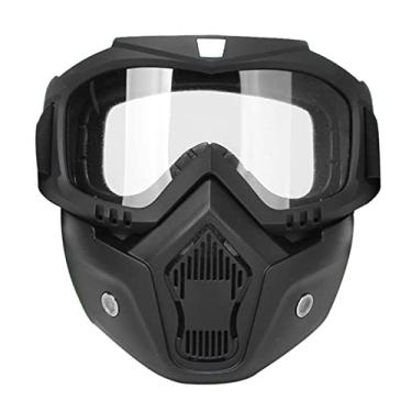 Imagem de ERYUE óculos,Máscara facial Mortorcycle Óculos de alta definição com filtro de boca para capacete aberto Protetor facial de motocross