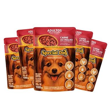 Imagem de Kit 5 Ração Special Dog Sachê Cães Raças Pequenas Carne - 100g