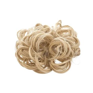 Imagem de Extensão de coque de cabelo sintético, Updo Donut encaracolado com coque de cabelo para mulheres e meninas 1 peça - loiro cinza claro claro 24/613