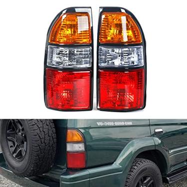 Imagem de JESYMBX 1 par de lâmpada lateral esquerda e direita (motorista e passageiro) lâmpada traseira lateral lâmpada reversa do freio traseiro lateral sem lâmpada para Toyota Prado FJ90 LC90 3400/2700 1998-2002