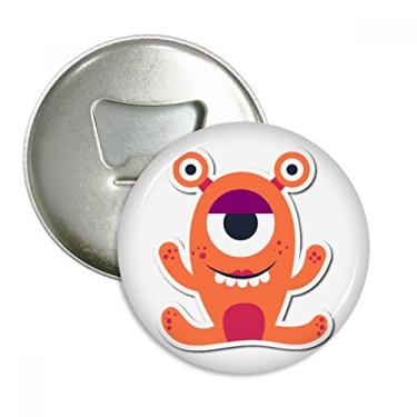 Imagem de Emblema multifuncional com ímã de geladeira e símbolo de monstro laranja universo e alienígena