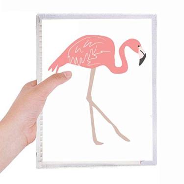 Imagem de Caderno rosa com estampa de flamingo, folhas soltas, recarregável, diário de papelaria