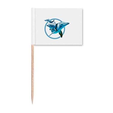 Imagem de Marcador de palito de dente com símbolo de golfinho mãe-filho para decoração de festa