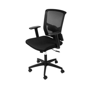 Imagem de Cadeira Tóquio Em Tecido Preta Base Nylon Rodízio - Or Design