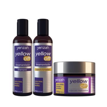 Imagem de Kit Yenzah Matizador Yellow Off com shampoo, condicionador e máscara 