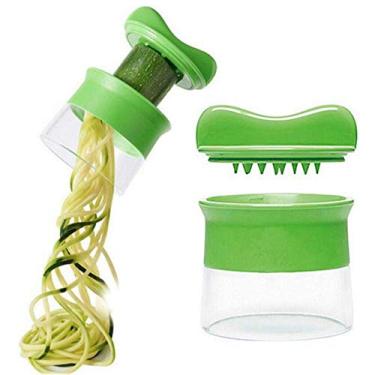 Imagem de ralador multifuncional de aço inoxidável em espiral pepino e descascador de cenoura gadget de cozinha cortador de legumes