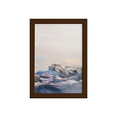 Imagem de Quadro Abstrato para Sala Montanhas Moldura Marrom 22x32cm