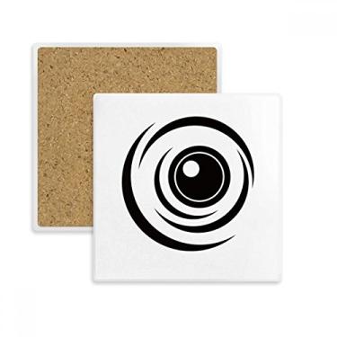 Imagem de Vector Eye Decoração Padrão Preto Quadrado Porta-copos Caneca Suporte Subplaca Pedra de Isolamento