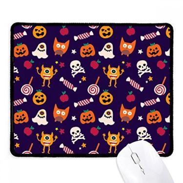Imagem de Mousepad Pumpkin Happy Ghost Fear Halloween borda costurada tapete de borracha para jogos