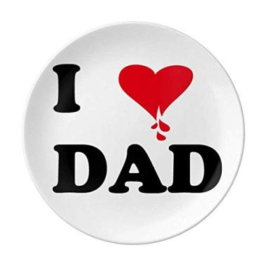 Imagem de Prato de porcelana decorativa I Love Papa Love Happiness Salver Talheres Prato de jantar