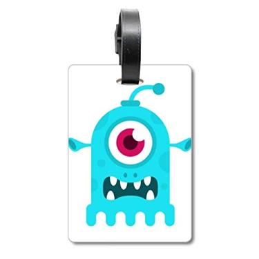 Imagem de Universo e Alien Blue Cyclops Mala Alienígena Etiqueta Bagagem Cartão de Bagagem Etiqueta Scutcheon Etiqueta