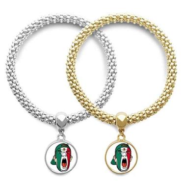 Imagem de DIYthinker Bandeira do México Maquiagem Facial Cabeça Gritando Touca Pulseira Pingente Joias Presente Casal