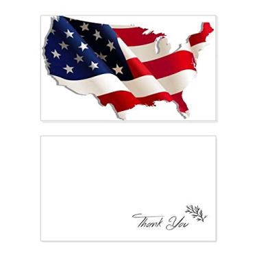 Imagem de Mapa da bandeira dos Estados Unidos de estrelas e listras, cartão de agradecimento, papel de aniversário, agradecimento de casamento
