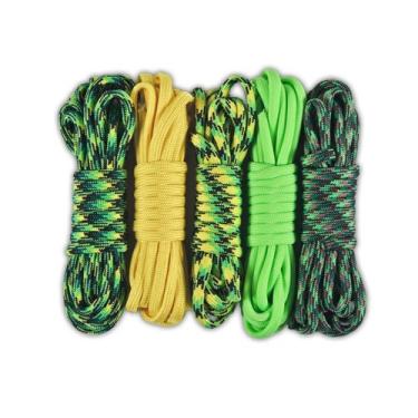 Imagem de Paracord Planet Kits de artesanato combo de paracord de 250 kg - 5 cores no total de 50 pés (giz de cera)