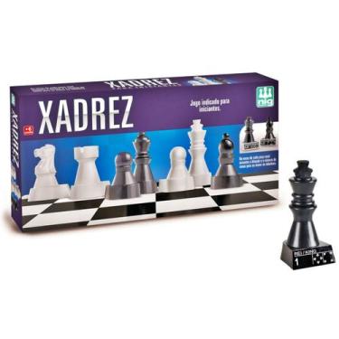 Jogo De Xadrez E Dama 2x1 Tabuleiro Em Madeira Pçs Plásticas