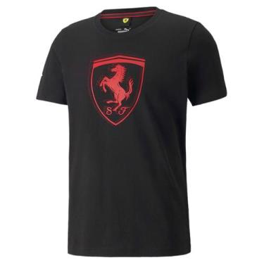 Imagem de Camiseta Puma Scuderia Ferrari Race Tonal Shield Masculino - Preto