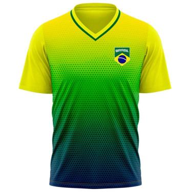 Imagem de Camiseta Braziline Buriti Brasil Infantil - Amarelo