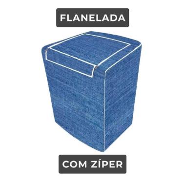 Imagem de Capa de Máquina de Lavar Electrolux Brastemp 7kg 8kg 9kg 10kg P com Zíper Jeans