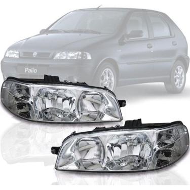 Imagem de Par Farol Fiat Palio Fire 2001 2002 2003 2004 Carcaça Preta