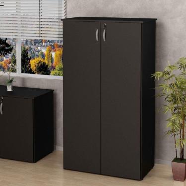 Imagem de Armário Multiuso Alto Para Escritório 2 Portas Preto