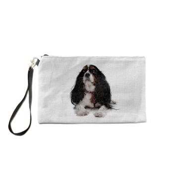Imagem de DogsMakeMeHappy Bolsa de maquiagem Cavalier King Charles Spaniel, presentes Charles Spaniel, presentes para Charles Spaniel, bolsa de higiene pessoal, para ela, bolsa de maquiagem para mulheres, bolsa de , Branco, Bolsa Cosmética