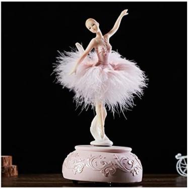 Imagem de Caixa De Música Elegante Bailarina Dança Menina Caixa De Música Cisne Lago Carrossel Pena Caixa Musical Presente De Aniversário De Casamento Caixa De Música Para Crianças,Rosa,Bonny369