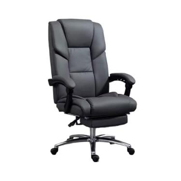 Imagem de Cadeira de escritório para casa cadeira de estudo de encosto alto cadeira giratória de luxo moderna pode levantar cadeira executiva poltrona ergonômica cadeira de computador (cor: cinza)