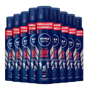 Imagem de Kit Desodorante Aerosol Nivea Dry Impact For Men 200ml - 9 unidades
