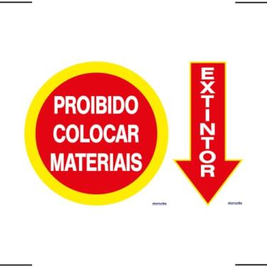 Imagem de Placa De Sinalização Extintor/Proibido Colocar Materiais 30x20 Ekomunike - S-210 F9e