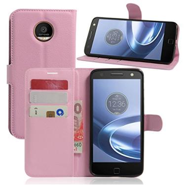 Imagem de Manyip Capa Motorola Moto Z Play, capa de telemóvel em couro, protetor de ecrã de Slim Case estilo carteira com ranhuras para cartões, suporte dobrável, fecho magnético