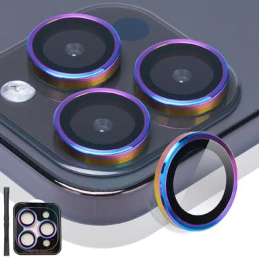 Imagem de Rayorcon Protetor de lente de câmera para iPhone 14 Pro e iPhone 14 Pro Max, protetor de lente de vidro temperado, anel de liga de alumínio, capa para câmera compatível com iPhone 14 Pro/iPhone 14 Pro