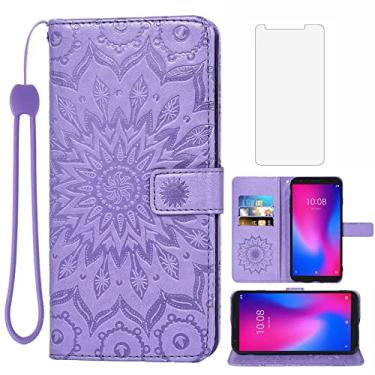 Imagem de Asuwish Capa de telefone para Cricket Vision 3/Debut/AT&T Calypso 1 2 carteira com protetor de tela de vidro temperado capa flip fina suporte para cartão celular sem fio 4G LTE U318AA U319AA feminino