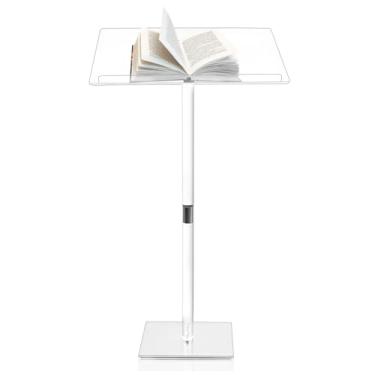 Imagem de Suporte de pódio de acrílico, palestras e pódios moderno, suporte de pódio transparente, púlpitos de pódio de acrílico para igrejas, sala de aula, shows, discursos, casamentos, 59,9 cm C x 39,9 cm L x