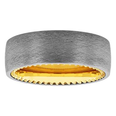 Imagem de Aliança de casamento masculina de carboneto de tântalo de 8 mm da Steel Nation Elegant - Escolha de cores e estilos, Metal, Sem pedra preciosa Sem pedra preciosa Sem ajuste
