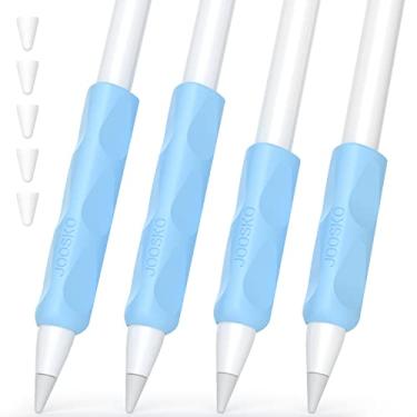 Imagem de Joosko iPencil Grips & Case para Apple Pencil (2º, 1º) e Apple Pencil (USB-C) – Pacote com 4, clipes de silicone antiderrapantes com 5 capas de ponta de silicone