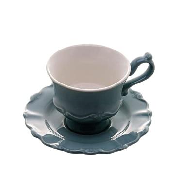 Imagem de CJ 6 XÍCARAS CAFÉ PORCELANA C/PIRES FANCY 90ml MENTA