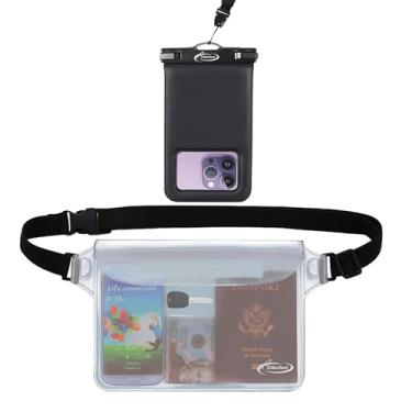 Imagem de AiRunTech Bolsa de telefone à prova d'água, conjunto de 2 peças Cruise Essentials, praia, férias, caiaque, passeios de barco, acessórios essenciais para cruzeiros, bolsa impermeável, cordão de telefone para viagens (1 capa de telefone + 1 pochone)