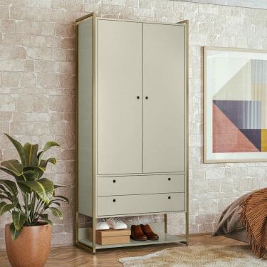 Imagem de Closet Industrial Modulo 2 Portas 2 Gavetas Off White - Olivar Móveis