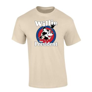 Imagem de Trenz Shirt Company Camiseta masculina vintage 1928s Willie for President 2024 manga curta estampada, Arena, GG