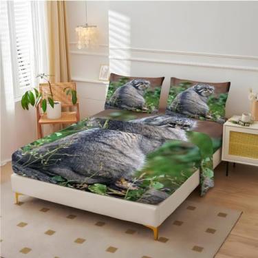 Imagem de Jogo de lençol Rats California King – Lençóis de cama Wildlife, microfibra macia, bolso profundo e sem vincos e fronhas 4 peças