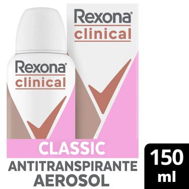 Imagem de Desodorante Antitranspirante Aerosol Rexona Clinical Classic Feminino 96H 150Ml